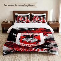 St George Illawarra Dragons Personalized Custom Name 3‑Piece Bedding Set Soft Duvet Cover Set For Bedroom Home Decor 140cmx210cm