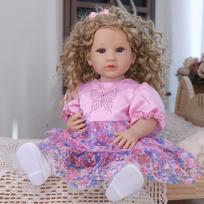 55cm Realistic Reborn Girl Doll Full Silicone Vinyl Bathe Newborn Babies Dolls Kids Playmates Christmas Halloween Decoration Gifts 22 inch about 55 cm pink
