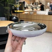 Nerūdijančio plieno gradiento spalvos lėkštės, dvigubo sluoksnio karščiui atsparios apvalios vakarienės lėkštės namams, -Nudegimo apsaugos valgomojo indas S brown