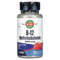 KAL, B-12 Methylcobalamin, Red Raspberry, 90 Micro Tablets