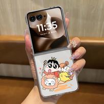 Case for Motorola Razr 50Ultra 50 50/60 60 Ultra Soft Clear Phone Cover Luxury Funda Cartoon Bread Shin Chan Motorola Razr 50 white