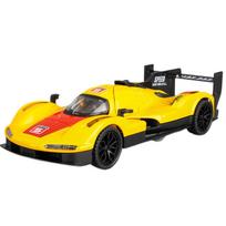Simulation 1/32 Porsche Le Mans 963 Alloy Racing Car Model Children Sound and Light Pull-Back Toy Vehicle Collection Miniature Voiture geltona