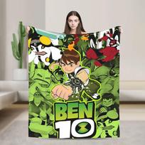Ben 10 Ateivių Antklodės Šilta Minkšta Naujoviška Pliušinė Antklodė Studentams Sofai Lovai Flanelinė Paklodė Lovatiesė 75x90cm black
