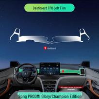 BYD Song PRO Interior Protection Film for 25 Models - TPU Dashboard, Navigation Screen & Gear Shift Coverage. blue