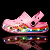 Vaikų LED šviečiantys klumpės sandalai Berniukams Mergaitėms Paplūdimio Baseino Vidaus Įspiriami Batai Size 33 - Insole length 20 cm pink