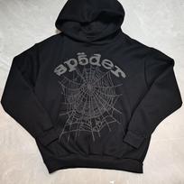 Europos ir Amerikos madingas prekės ženklas Sp5der voratinklio rašto su gobtuvu megztinis vyrams ir moterims laisvas sunkus vilnos hiphopo poros hoodie M gray