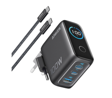Įkroviklis ANKER Charger (100W, 3 Ports, Smart Display) su USB-C laidu