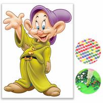 30x40cm Disney diamond painting art Dopey full diamond handmade DIY dot diamond decorative painting Round 30x40cm beige