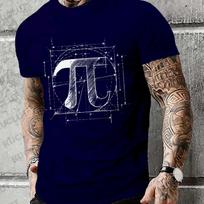 T-shirts for Men Pi Day 3.14 Mathematics Math Humor Print Men's Tshirts Unisex Clothing Short Sleeve Tops Novelty Trendy Tees 2XL gray
