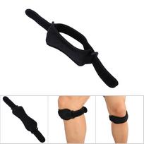 Compression Patella Strap NOn Slip Adjustable Knee Support Brace Pads (Black) black