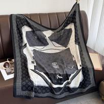 New herringbone pattern 91 square scarf temperament versatile scarf fashion temperament shawl silk scarf printed bag head scarf wholesale 90*90cm gray
