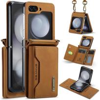 Crossbody Leather Case for Samsung Galaxy Z Flip 8 7 FE 6 5 4 3 5G Detachable Lanyard Strap 8 Card Holder Wallet Stand Cover Galaxy Z Flip 8 ruda