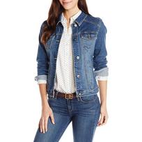 Women's Light Wash Denim Jacket Long Sleeve Lapel Collar Button Down Crop Trucker Jacket 3XL gray