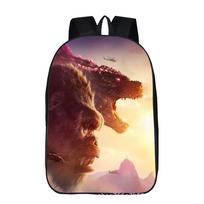 Godzilla Vs King Kong Casual Backpack Elementary School Three-Piece School Bag 17inch backpack beige