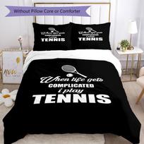 3pcs tennis Bedding Set Duvet Cover Closure Includes 1 Duvet Cover & 2 Pillowcases, Soft and Comfortable for All Seasons. 135cmx200cm white