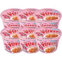 Samyang Carbo Buldak Hot Chicken Flavor Ramen Big Cup Creamy Spicy Chewy Noodles 105g x 6 Cups pink