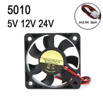 5cm 5010 50mm Ventiliatorius DC 5V 12V 24V Hidraulinis guolis Bešepetėlis Aušinimas 50x10mm 2PIN 5V black