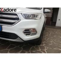 For Ford Kuga Escape 2017 2018  Chrome Car Front Fog Light Lamp Cover Trim Head Foglight Bezel Trims Accessories gray