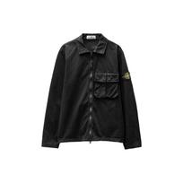 Stone Island SS23 Washed Single Pocket Pima Cotton Shirt Jacket Men Jacket Black 781510304-V0129 M black