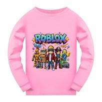 5574 Daugiaspalvis berniukų ir mergaičių Roblox spaudinio ilgomis rankovėmis marškinėliai 130cm pink