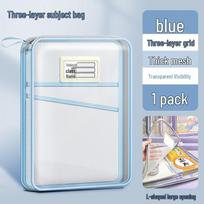 Transparent Book Carrier Tote for Students - Zippered Book Storage and Tutoring Class Bag beige