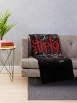 SLIPKNOT Band Logo Throw Blanket with Scribble Star Design for Cozy Comfort Size: 75*100cm, Weight: 230 GSM gray