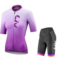 LIV vasaros dviratininko marškinėlių ir šortų rinkinys moterims MTB dviračio trumpomis rankovėmis dviračių apranga Naujas drabužis Maillot Conjunto Ropa Ciclismo XS（old） dangaus mėlyna spalva