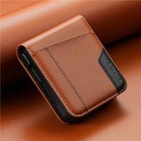 Suitable for Samsung Z Flip7 phone case, Flip3/4/5/6 spliced flip cover leather case with card slot and wallet protection Samsung ZFlip 7 FE ruda