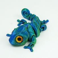 Daugiaspalvis 3D spausdintas chameleono modelis PLA, sąnarių gyvūno figūrėlė, stalo dekoracija