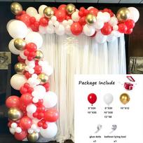 96Pcs Red White Balloon Arch Garland Kit Red Confetti Ballon Set Birthday Party Decoration Wedding Graduation Baby Shower Globos As picture red