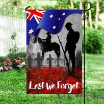 Australian Veteran Lest We Forget Anzac Day Australia ag Garden ag AAL  WZZ 12x18inch black