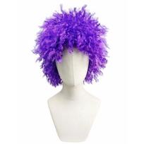 Violetinė pūkuota afro garbanota peruka sintetiniai plaukai klouno kostiumas Helovino karnavalo šventės pilni perukai suaugusiems purple
