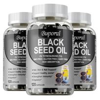 Buporai - Black cumin seed oil - 2% thymol - for healthy hair, skin, and nails 120*3