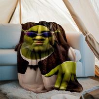 Shrek Theme Printed Blanket - Perfect for Couch, Bed, Travel & Outdoor Use | Machine Washable, Cozy & Durable. 130cmx150cm white