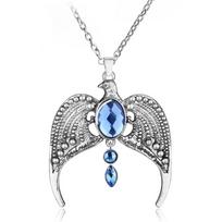 Ravenclaw Lost Diadem Tiara Crown You Know Who Eagle Crown Blue Crystal Crown Pendant Magic School Necklace Movie Jewelry Gift mėlyna