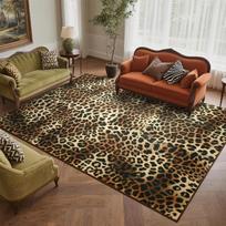 Leopardo rašto kilimas neslystantis gyvūno rašto svetainės kilimas retro laukinis gepardo rašto bohemiškas modernus kilimėlis miegamojo biuro 40x60cm-Felt gray