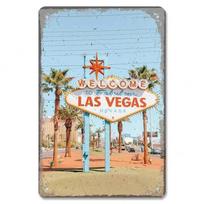 Sveiki atvykę į Las Vegasą Metalinė plokštelė Skardinės ženklais Vintažinis dekoras Nevada Kazino Metaliniai plakatai Sienų meno dekoras 20x30cm