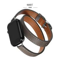 Leather Strap For Apple iWatch Series 10 9 8 7 6 5 4 3 SE Ultra 2 Band 38/40/41/42/44/45/46/49mm Double-loop Bracelet 42 44 45 S10-46 49mm pilka