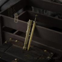 Mini senovės kinų kardas, modelis 1/12 mastelio, 12 cm, cinko lydinio metalas, vintažinis ginklo ornamentas, veiksmo figūrėlės aksesuaras, kolekcionieriams