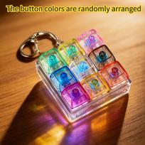 Keyboard Fidget Toys Crystal Keycap Keychain Stress Relief Fingertip Gadget Decompression Toys Clicker Fidget Toy blue