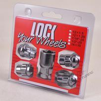 4PCS Anti-theft M14X1.5 M12X1.5 M12X1.25 Chrome Steel Car Wheel Lock Key Nuts Locking Lug Nuts M12x1.5 red