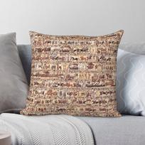 Bayeux Tapestry Norman Conquest Pillowcase Polyester Linen Velvet Pattern Zip Decor Throw Pillow Case Room Cushion Cover 18 40X40CM brown