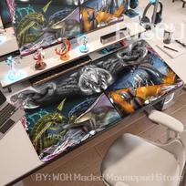 Žaidimas Monster Hunter Wilds Pelės kilimėlis XXL Neslystantis Guminis Kraštas fiksavimas Žaidimų kilimėlis Žaidimų Aksesuarai Kompiuterio Prailgintas Stalo Kilimėlis Kilimas 50cmx100cm(19.6x39.4inch)