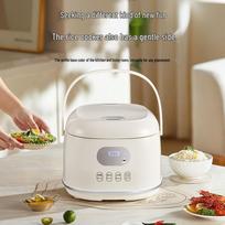 3L Non-Stick 304 Stainless Steel Multi-Functional Rice Cooker with Inner Pot & Washer brown
