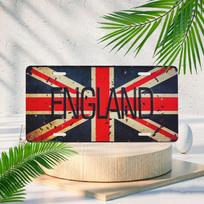 Vintage England Flag Metal Plates UK Union Jack Car  Home Decor with Distressed Finish Durable Aluminum Wall Art Sign 15x30cm(5.9x7.8inch) red