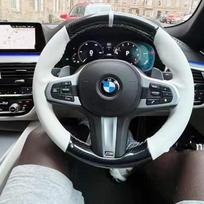 Rankomis siūta neslystanti automobilio vairo apdangalas BMW M Sport G30 G02 X5 F40 F41 g82 M4, „pasidaryk pats“, minkštas zomšas, automobilio interjeras gray