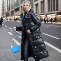 Moteriškas pūkinis medvilninis paltas Bright Face Nemokamai skalbiamas vėjui atsparus striukė su gobtuvu Rudens žieminė medvilnine paminkštinta pastorinta striukė M black