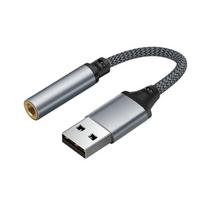 Audio Headphone Adapter USB To 3.5mm Wired Headset Converter Earphone Adapter  For Headphones/Phone