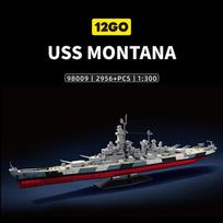 MOC 1:300 USS Montana Karinio Laivo Statybiniai Kaladėlės Karinio Laivo Modelis Darbalaukio Puošmenos Surinkimo Laivo Kaladėlės Žaislas Suaugusiųjų Dovana black