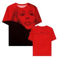 Miley Cyrus BASS PERSUADES RED T-SHIRT Unisex 3D Full Print Short Sleeve TShirt Retro Art Graphic Mesh Sport Tee Streetwear Male XL black
